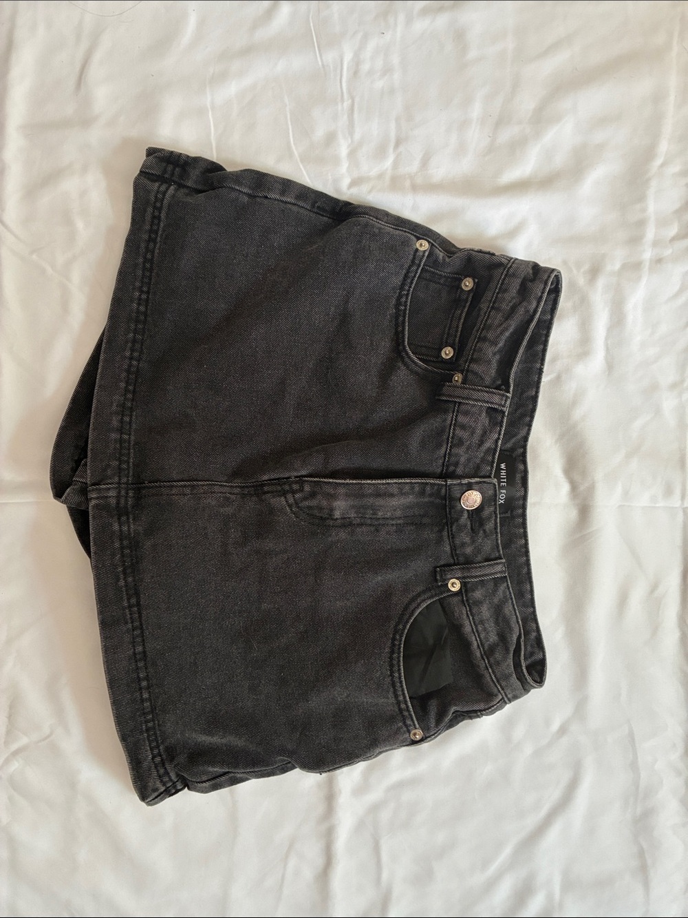 White Fox Boutique "All Your Problems" Denim Skort Black Acid